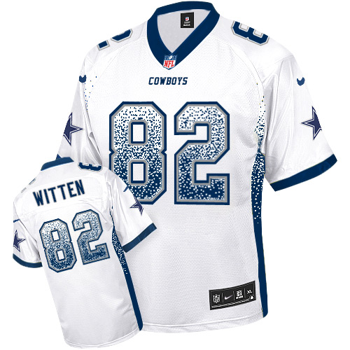 Nike Cowboys #82 Jason Witten White Men's Stitched NFL Elite Drift Fashion Jersey - Click Image to Close